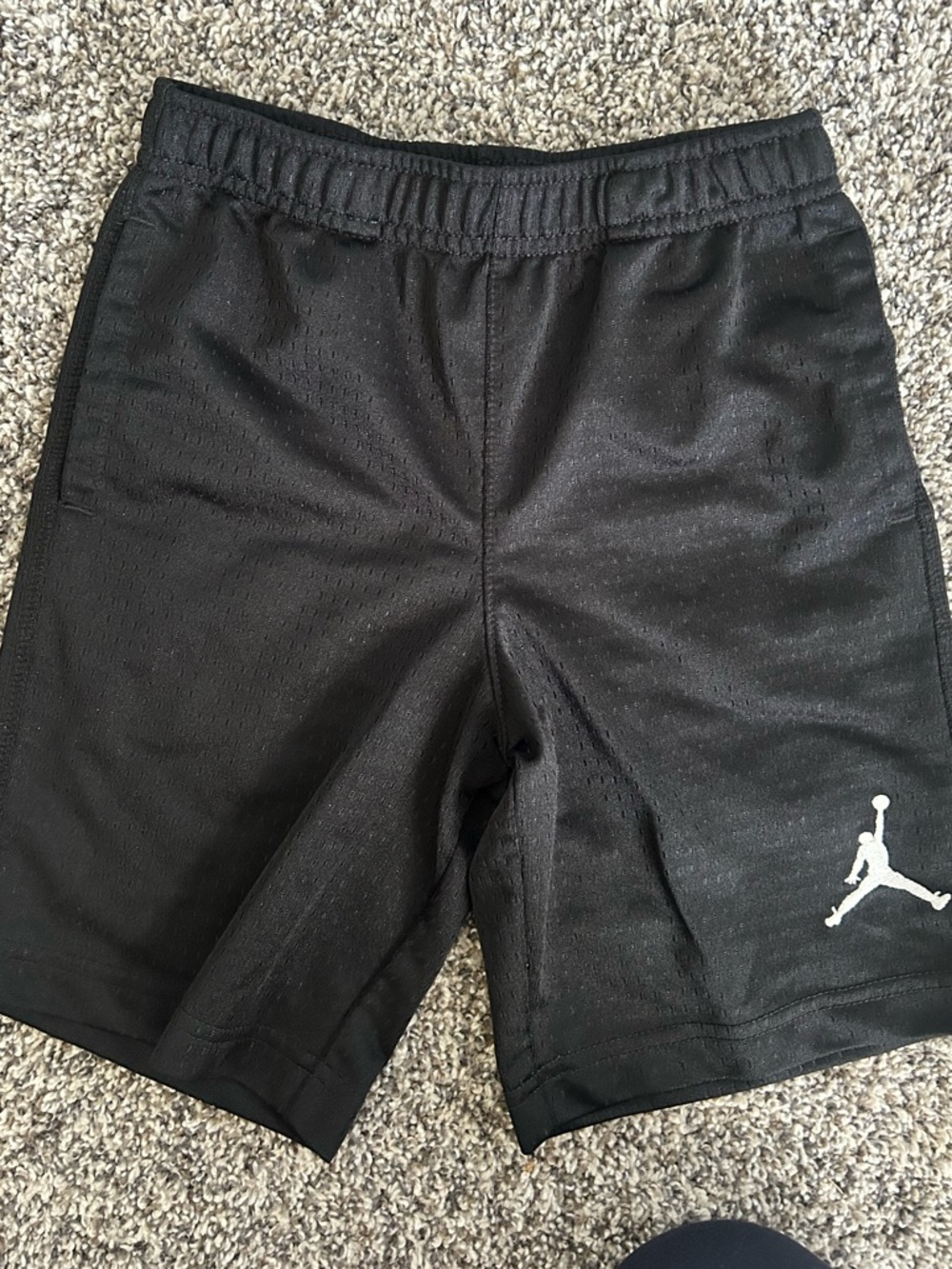 Boys Air Jordan Black Boys' Mesh Athletic Shorts with Jumpman Logo, Size 7